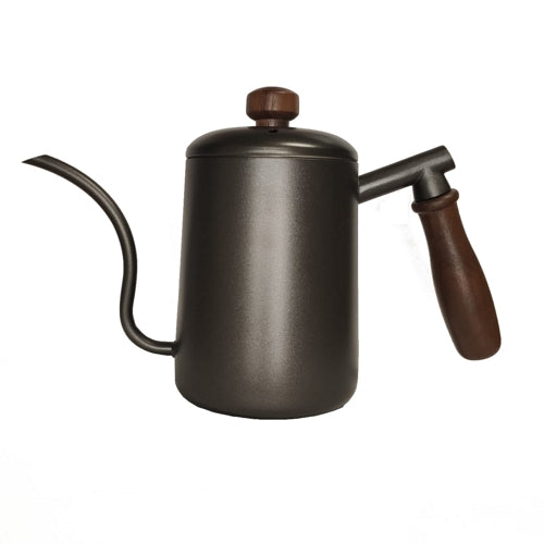 wood handle black steel pot 木柄咖啡手沖壺