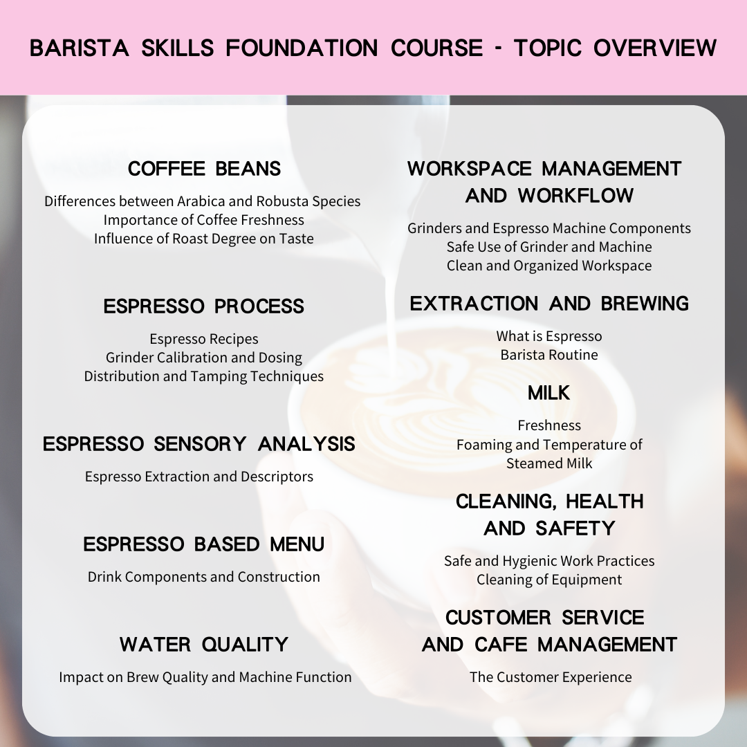 SCA Barista Skills Foundation Specialty Coffee Association International Certificate Course Barista Skills Foundation Certificate (Espresso)