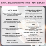 SCA Barista Skills Intermediate 國際咖啡師技能中級証書課程（濃縮咖啡）