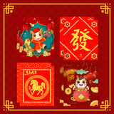 馬年賀年卡通咖啡掛耳包套裝 CNY Horse Coffee Drip Bag Combo for 8pcs