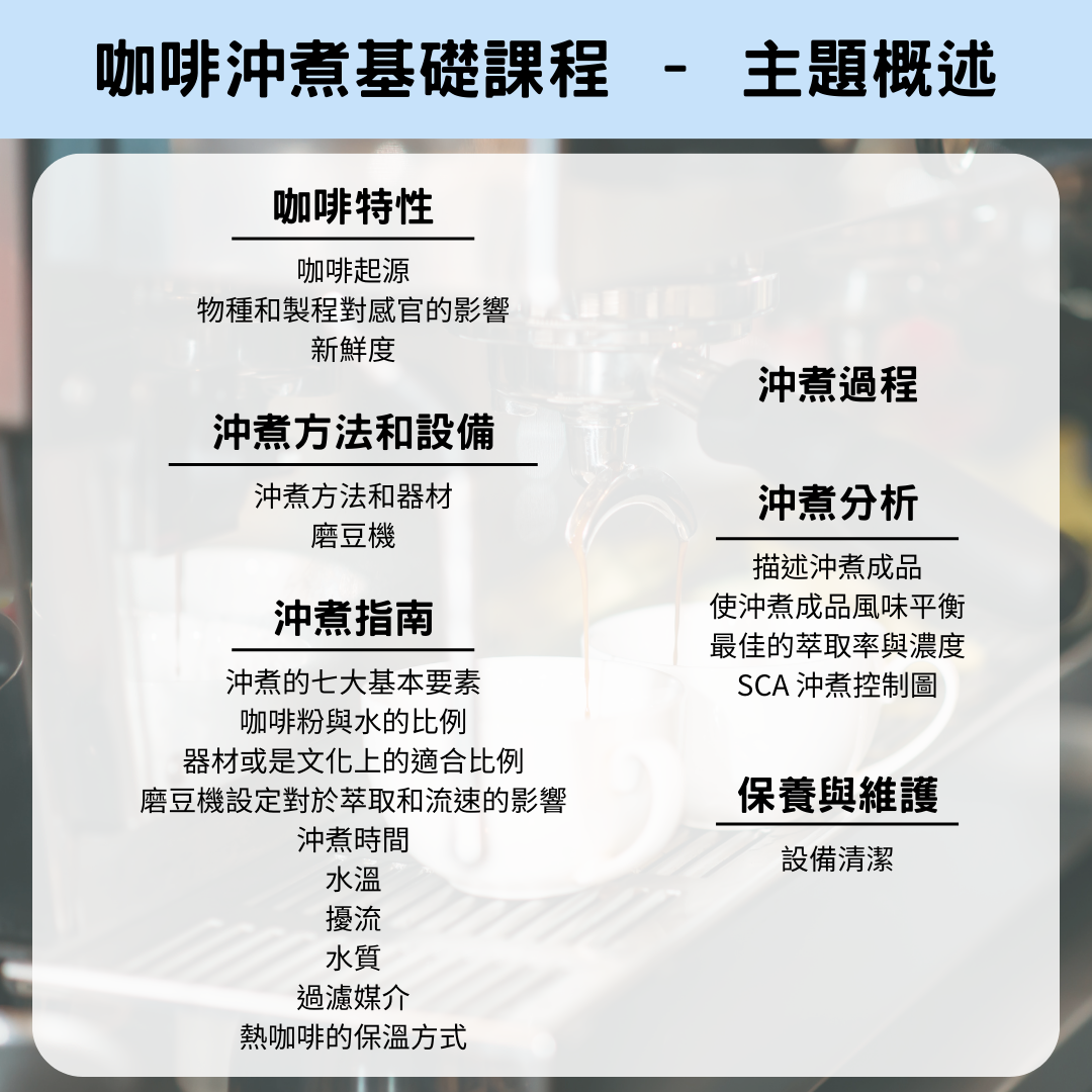 SCA Brewing Foundation 精品咖啡協會國際証書課程 手沖咖啡基礎証書課程 緣月咖啡