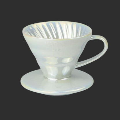 HARIO V60 01 titanium white pearlescent filter cup Pearl Ceramic Coffee Dripper VDC-01-WO