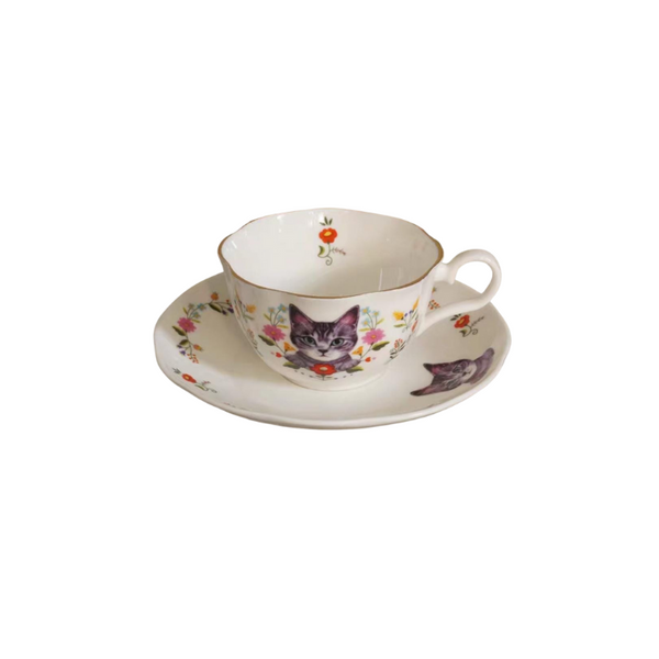貓貓陶瓷杯碟 Cat ceramic cup and plate