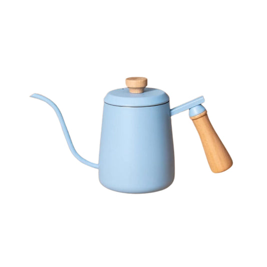 Pink blue wooden handle hand brewing kettle